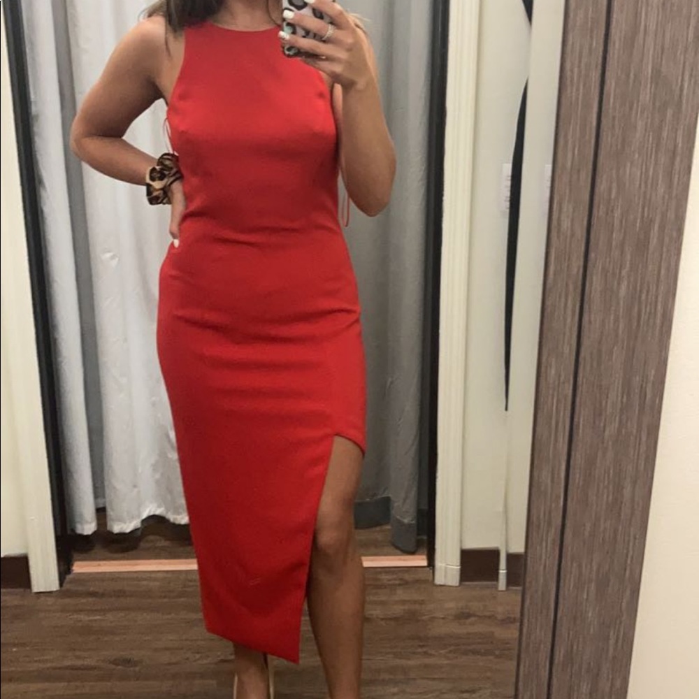 Red great quality dress with slit
